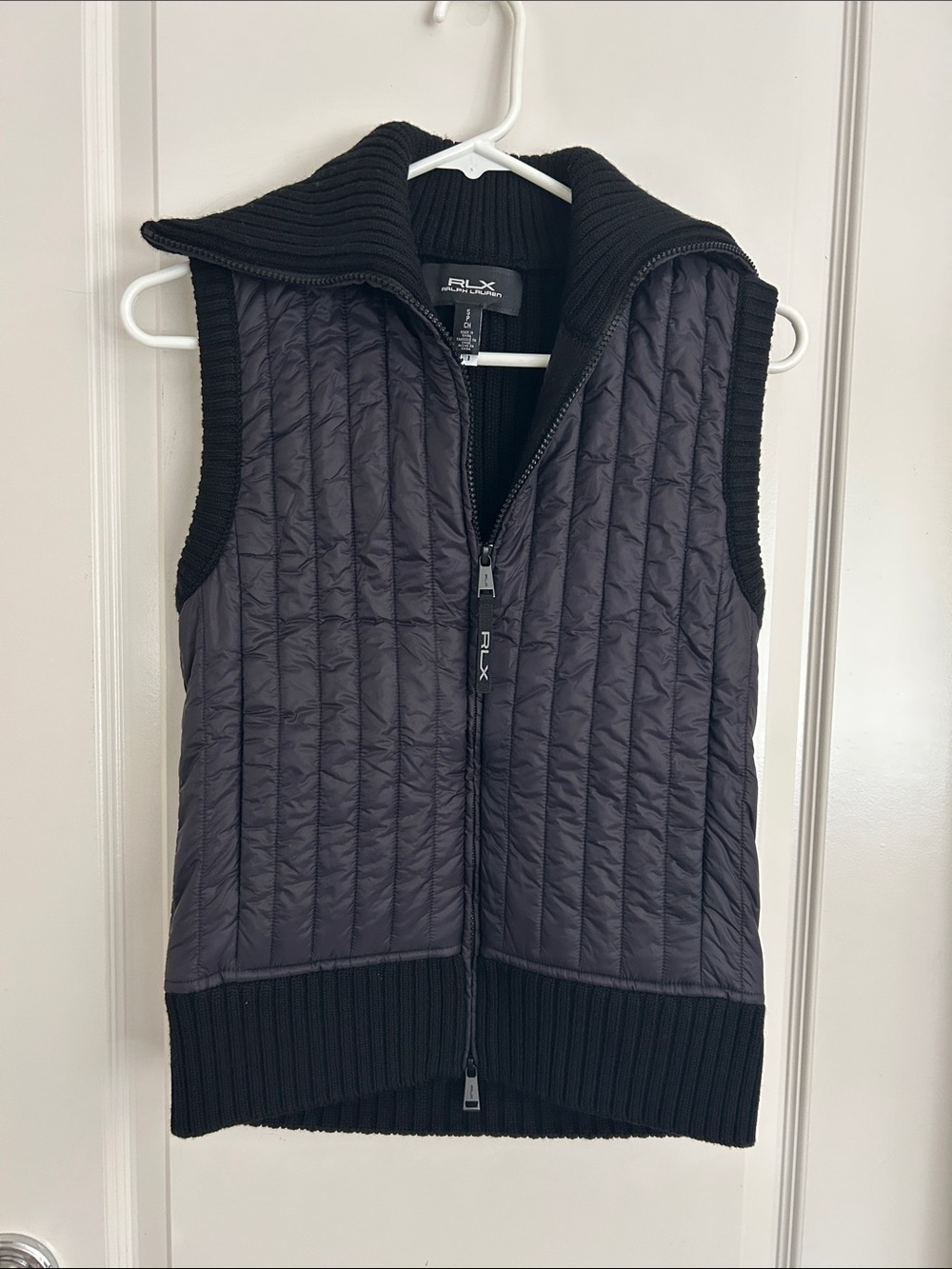 RLX women’s Quilted Black Vest Sweater